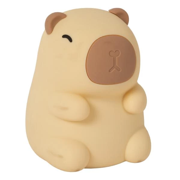 Lucide PINCHA CAPYBARA - Lampe de table Rechargeable Chambres d'enfant - Batterie/Piles - LED 3 StepDim - 1x0,5W 2100K - Crème | Essential - éteint